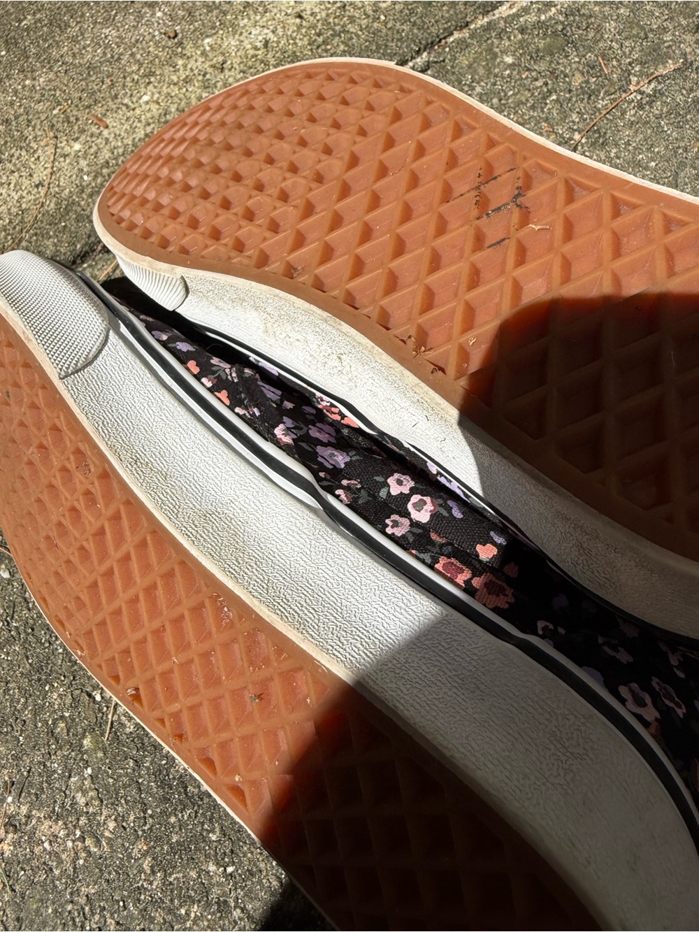 Vans Slip-On Floral Sneakers in Black with Pink & Lavender Flowers - Picture 5 of 7